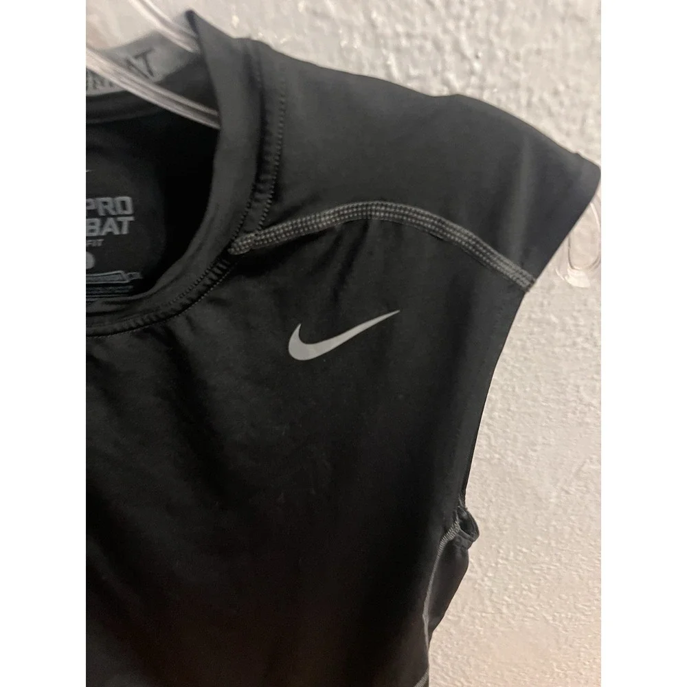 Nike Pro Combat Shirt Men Black Sleeveless Fitted DriFit Crew Neck Size Large